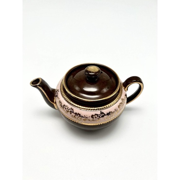 Sadler Tea Pot Set Of 3 Vintage English Pot With Floral Motif Pink Green Blue - Picture 5 of 11